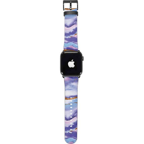 Blue Violet Watercolor Geode Apple Watch Band 42-44mm