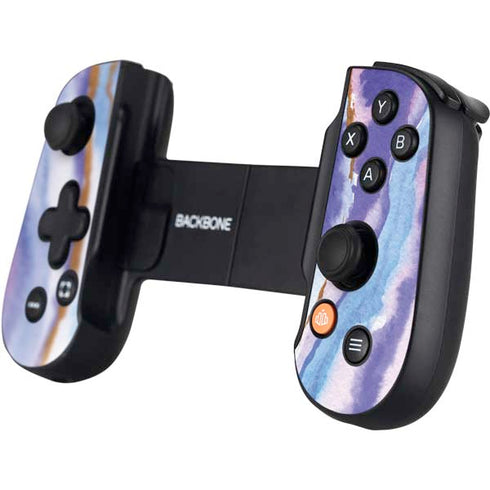 Blue Violet Watercolor Geode Backbone One for iPhone Game Controller Skin