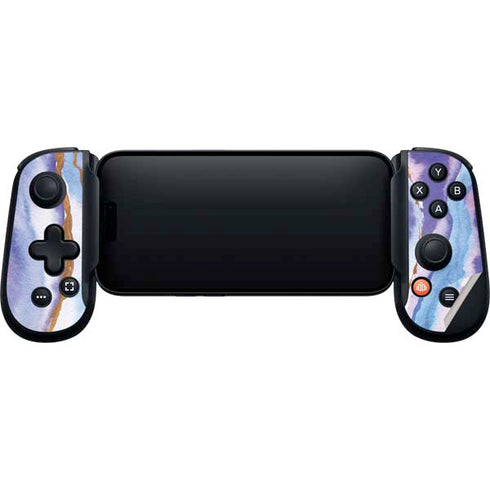 Blue Violet Watercolor Geode Backbone One for iPhone Game Controller Skin
