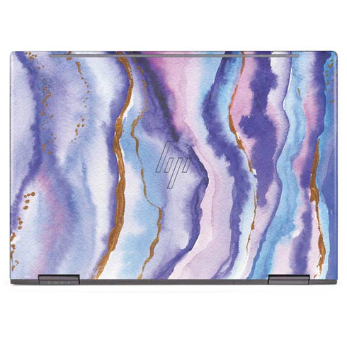 Blue Violet Watercolor Geode HP Envy Skin