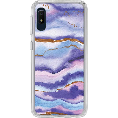 Blue Violet Watercolor Geode Galaxy A10e Clear Case