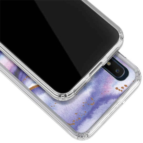 Blue Violet Watercolor Geode Galaxy A10e Clear Case