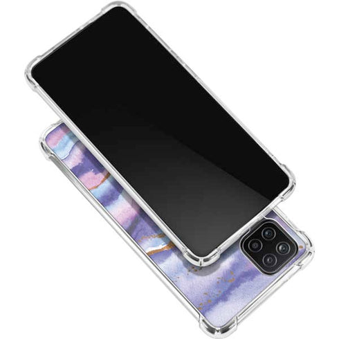 Blue Violet Watercolor Geode Galaxy A12 Clear Case