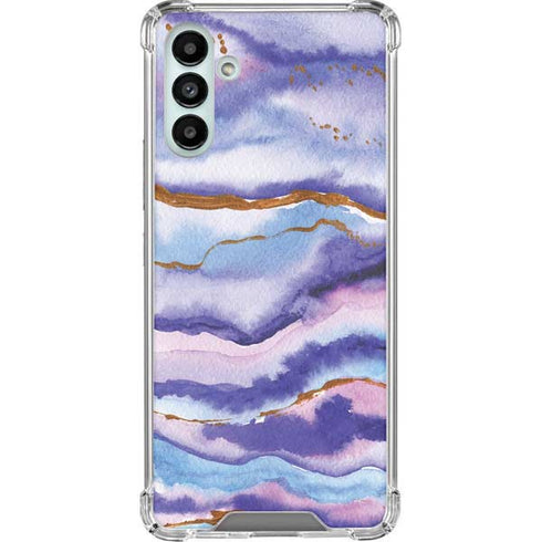 Blue Violet Watercolor Geode Galaxy A13 5G Clear Case