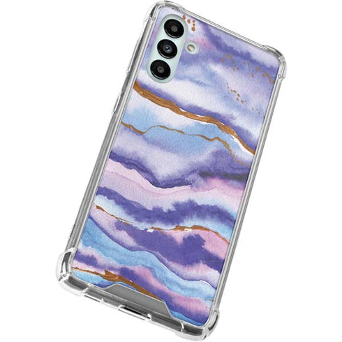 Blue Violet Watercolor Geode Galaxy A13 5G Clear Case