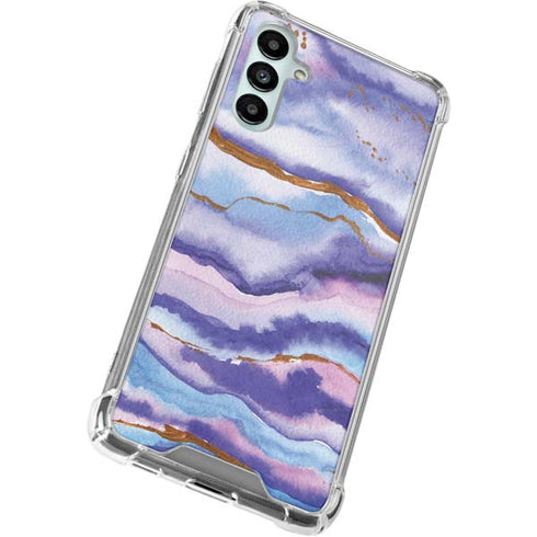 Blue Violet Watercolor Geode Galaxy A14 5G Clear Case