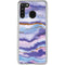 Blue Violet Watercolor Geode Galaxy A21 Clear Case