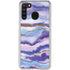 Blue Violet Watercolor Geode Galaxy A21 Clear Case