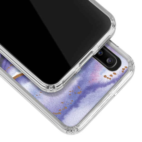 Blue Violet Watercolor Geode Galaxy A30 Clear Case