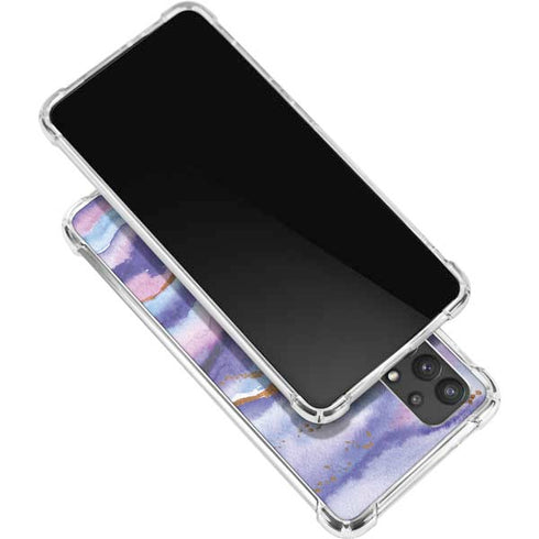 Blue Violet Watercolor Geode Galaxy A32 5G Clear Case