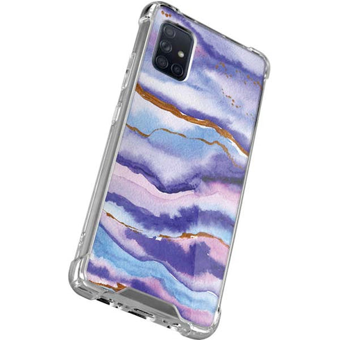 Blue Violet Watercolor Geode Galaxy A51 5G Clear Case