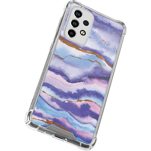 Blue Violet Watercolor Geode Galaxy A53 5G Clear Case