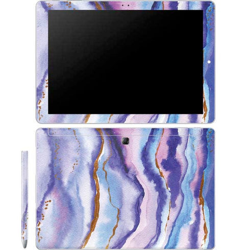 Blue Violet Watercolor Geode Galaxy Book 12in Skin