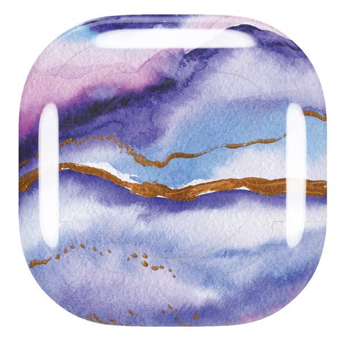 Blue Violet Watercolor Geode Galaxy Buds Live Skin