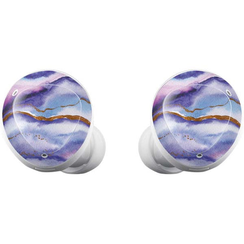 Blue Violet Watercolor Geode Galaxy Buds Plus Skin