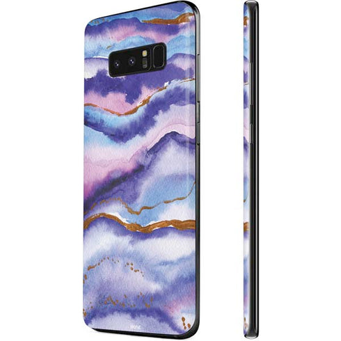 Blue Violet Watercolor Geode Galaxy Note 8 Skin