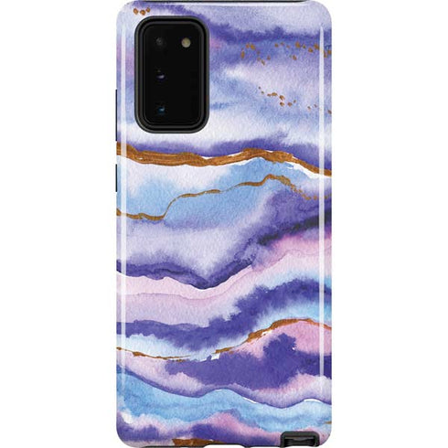 Blue Violet Watercolor Geode Galaxy Note20 5G Pro Case