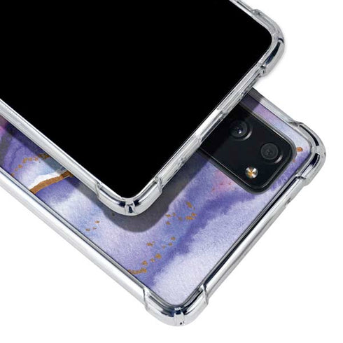 Blue Violet Watercolor Geode Galaxy S20 FE Clear Case