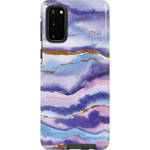 Blue Violet Watercolor Geode Galaxy S20 Pro Case