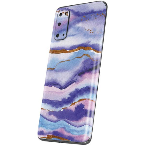Blue Violet Watercolor Geode Galaxy S20 Skin