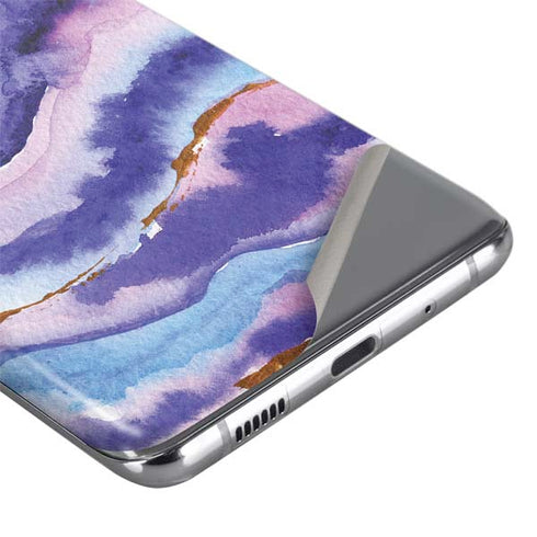 Blue Violet Watercolor Geode Galaxy S20 Skin