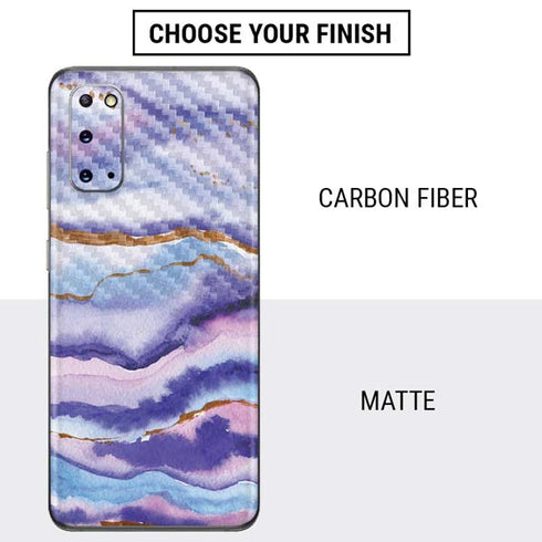 Blue Violet Watercolor Geode Galaxy S20 Skin