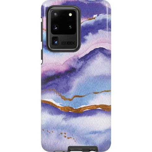 Blue Violet Watercolor Geode Galaxy S20 Ultra 5G Pro Case
