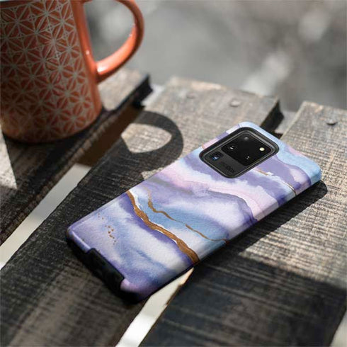Blue Violet Watercolor Geode Galaxy S20 Ultra 5G Pro Case