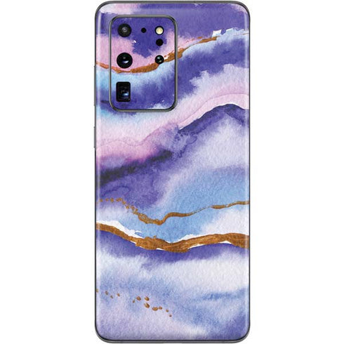 Blue Violet Watercolor Geode Galaxy S20 Ultra 5G Skin
