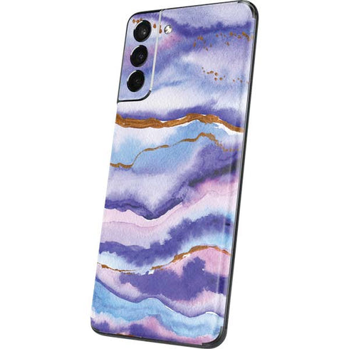 Blue Violet Watercolor Geode Galaxy S21 5G Skin