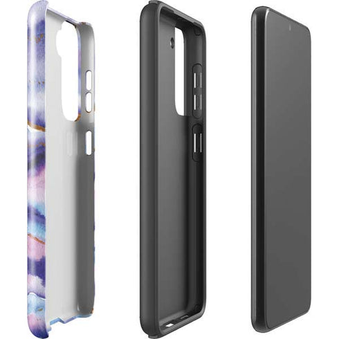 Blue Violet Watercolor Geode Galaxy S21 FE Pro Case