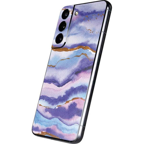 Blue Violet Watercolor Geode Galaxy S22 Skin