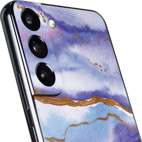 Blue Violet Watercolor Geode Galaxy S22 Skin