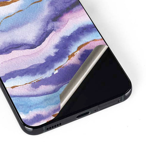Blue Violet Watercolor Geode Galaxy S22 Skin