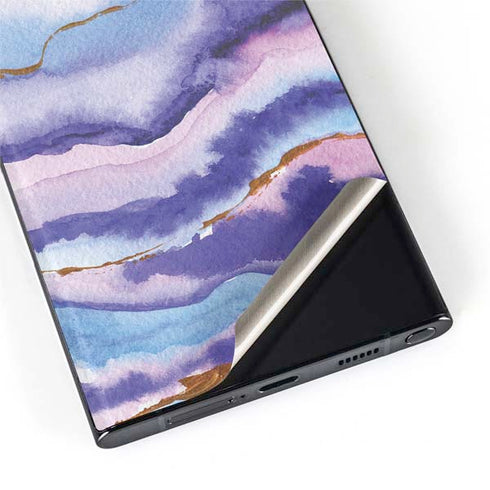 Blue Violet Watercolor Geode Galaxy S22 Ultra Skin