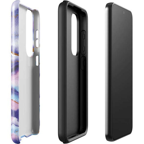 Blue Violet Watercolor Geode Galaxy S23 Plus Pro Case