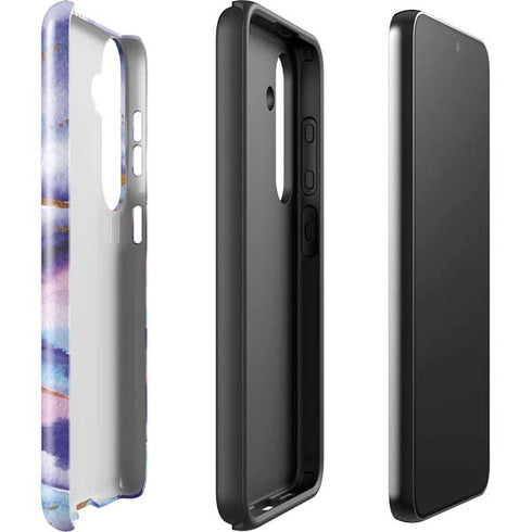Blue Violet Watercolor Geode Galaxy S24 Impact Case