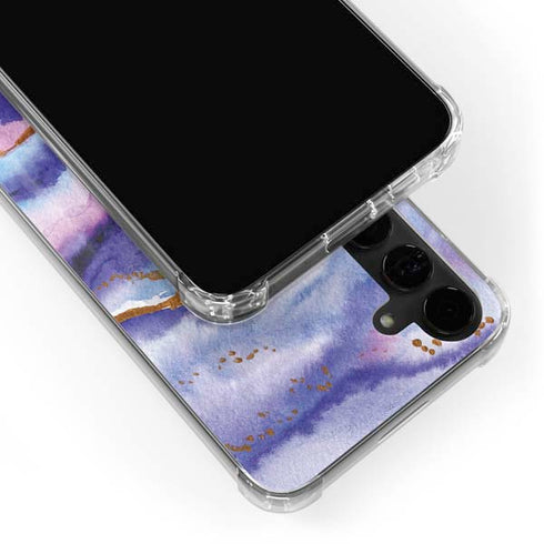 Blue Violet Watercolor Geode Galaxy S24 Plus Clear Case
