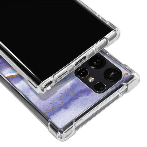 Blue Violet Watercolor Geode Galaxy S24 Ultra Clear Case