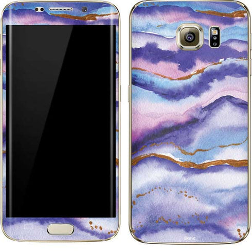Blue Violet Watercolor Geode Galaxy S7 Edge Skin