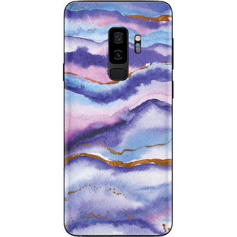 Blue Violet Watercolor Geode Galaxy S9 Plus Skin