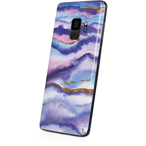 Blue Violet Watercolor Geode Galaxy S9 Skin