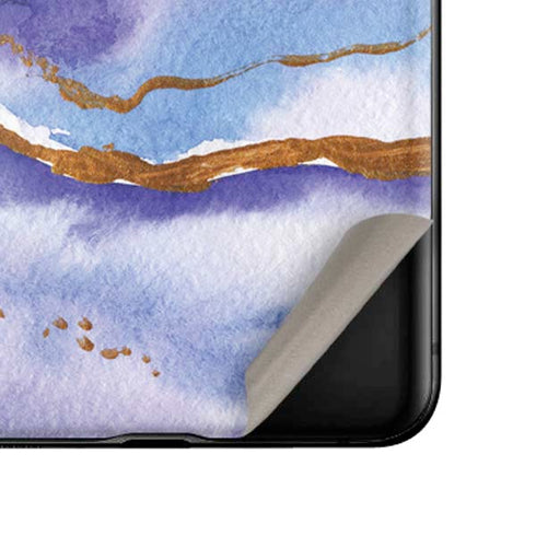 Blue Violet Watercolor Geode Galaxy Z Flip Skin