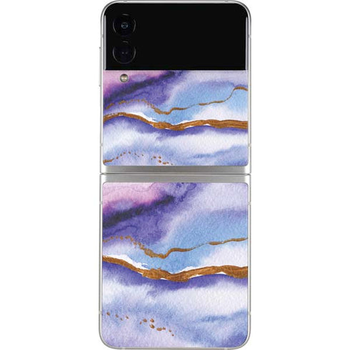 Blue Violet Watercolor Geode Galaxy Z Flip3 5G Skin