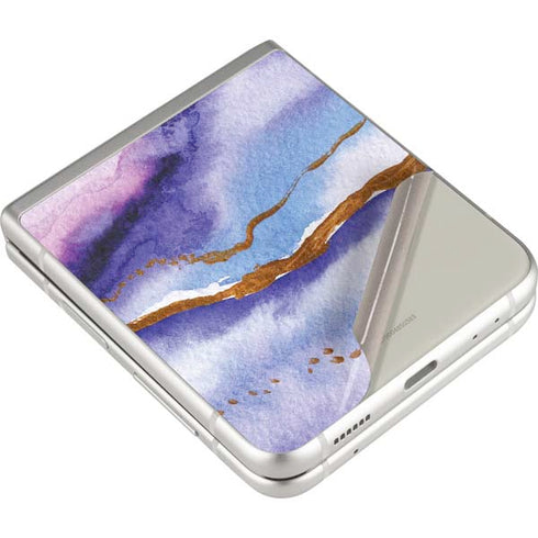 Blue Violet Watercolor Geode Galaxy Z Flip3 5G Skin