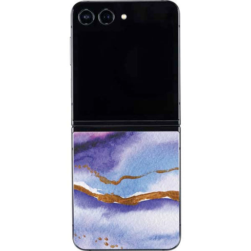 Blue Violet Watercolor Geode Galaxy Z Flip5 5G Skin