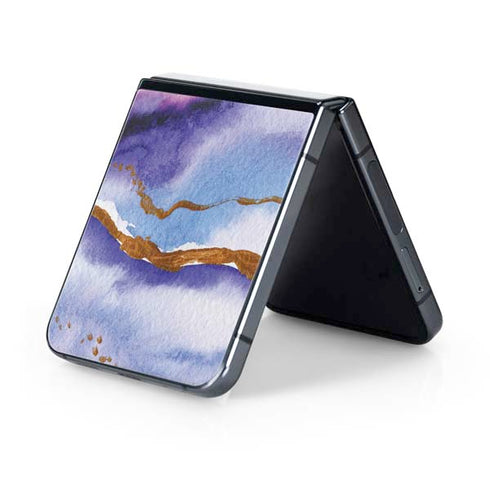 Blue Violet Watercolor Geode Galaxy Z Flip5 5G Skin