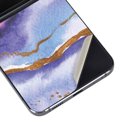 Blue Violet Watercolor Geode Galaxy Z Flip5 5G Skin