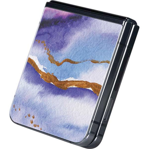 Blue Violet Watercolor Geode Galaxy Z Flip5 5G Skin