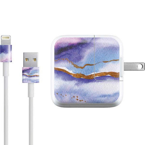 Blue Violet Watercolor Geode iPad Charger (10W USB) Skin